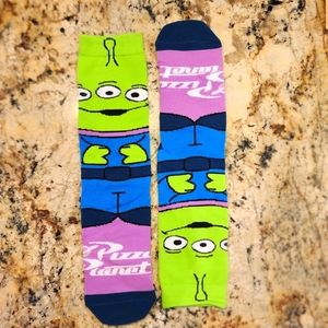 Disney Pixar Toy Story Pizza Planet Martian / Alien Socks - Arch Support NEW!